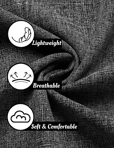 COOFANDY Men's Linen Shirts Short Sleeve Casual Shirts Button Down Shirt for Men Beach Summer Wedding Shirt Dark Grey