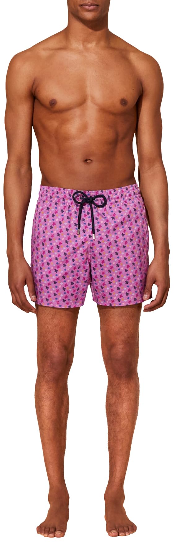 Men Stretch Short Swim Trunks Micro Ronde Des Tortues Rainbow, M, Glycine