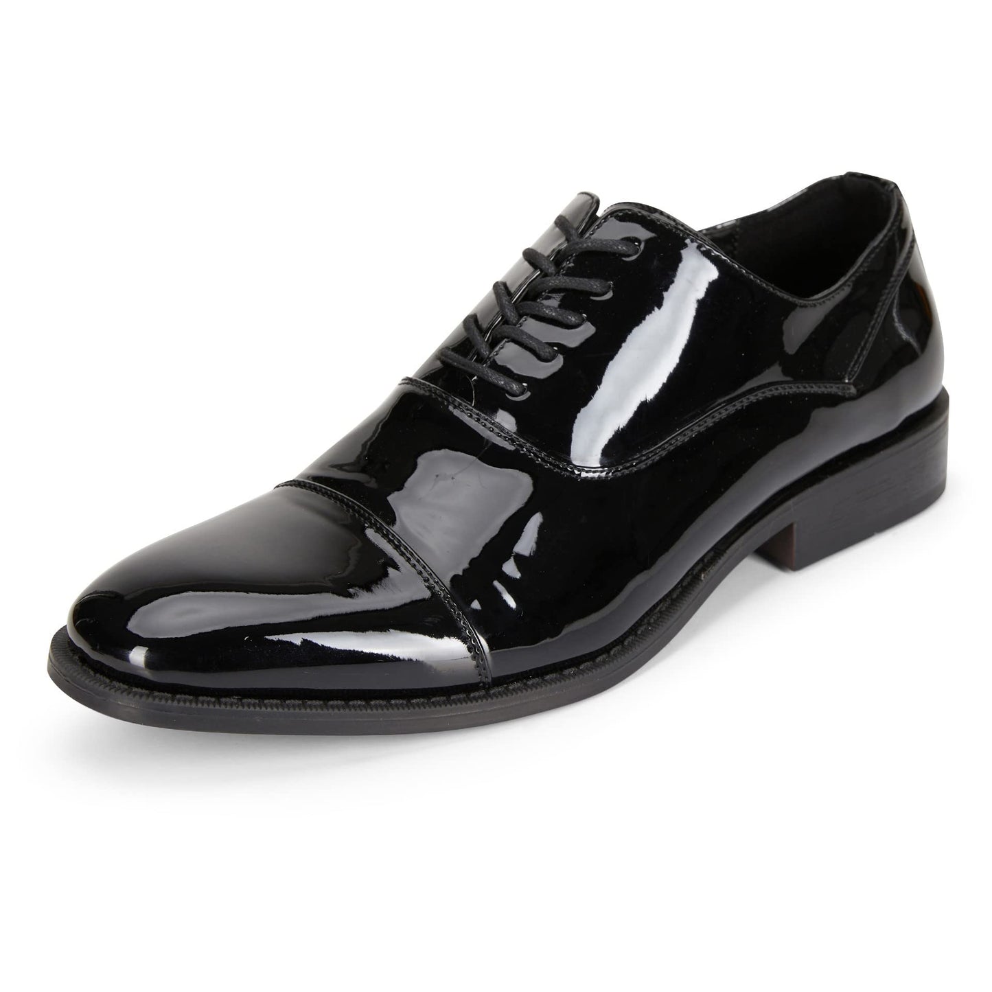 Kenneth Cole Men's Unlisted Half Time Oxford, Black/Patent, 8