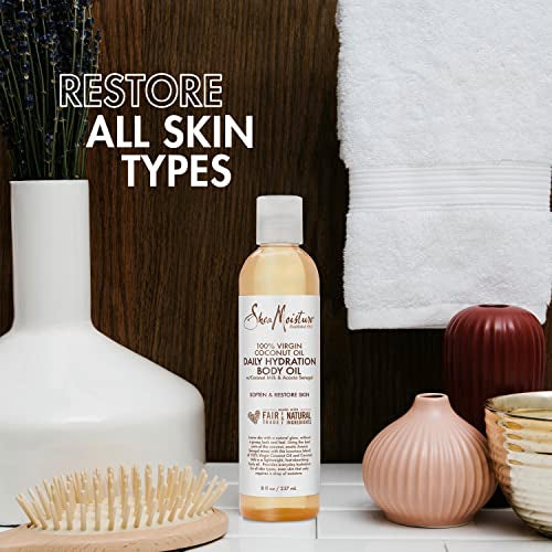 Shea Moisture Daily Hydration Body Oil Virgin Coconut Oil For Dry Skin Paraben Free 8 oz