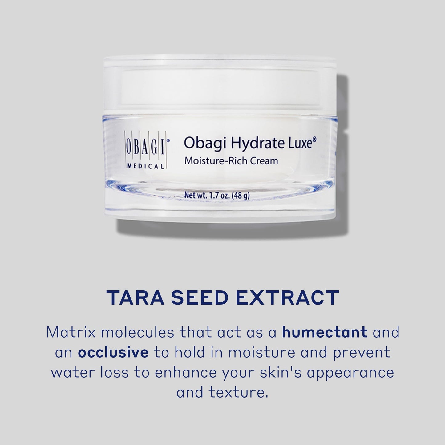 Obagi Hydrate Luxe Ultra-Rich Facial Moisturizer – Non-Comedogenic with Tara Seed Extract and Shea Butter – Intensive Night Face Cream for Dry, Sensitive or Aging Skin – 1.7 oz