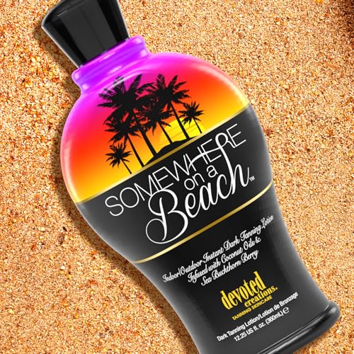 Somewhere on a Beach, Indoor Outdoor, Instant Dark Tanning Lotion 12.25 Ounce