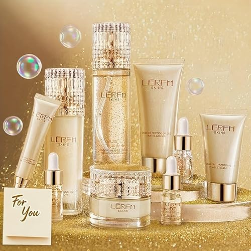 Anti Aging Skin Care Set - 10pcs - Face Skincare Kit with Collagen - Hydrating & Firming Skin, Include Toner, Serum, Lotion, Eye Cream, Face Cream, Korean -style Skincare Gift Sets for Women