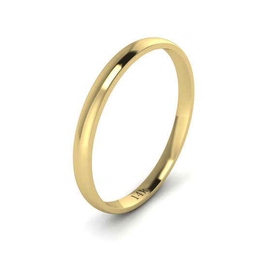 LANDA JEWEL Unisex 14k Yellow Gold 2mm Light Court Shape Comfort Fit Polished Wedding Ring Plain Band (9)
