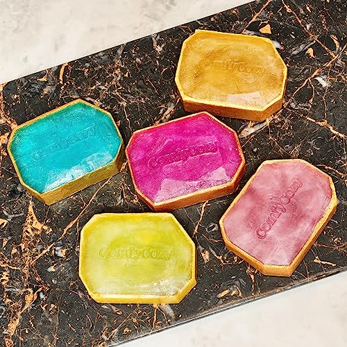 ComfyCozy Jasmine Crystal Soap Bar - 100% Natural Organic Hand Body Soaps Bars - Luxury Aromatherapy Skincare Acne Gift Essentials for Bath Beauty Women Mother Him Her Gifts Set Birthday Ideas - 90g