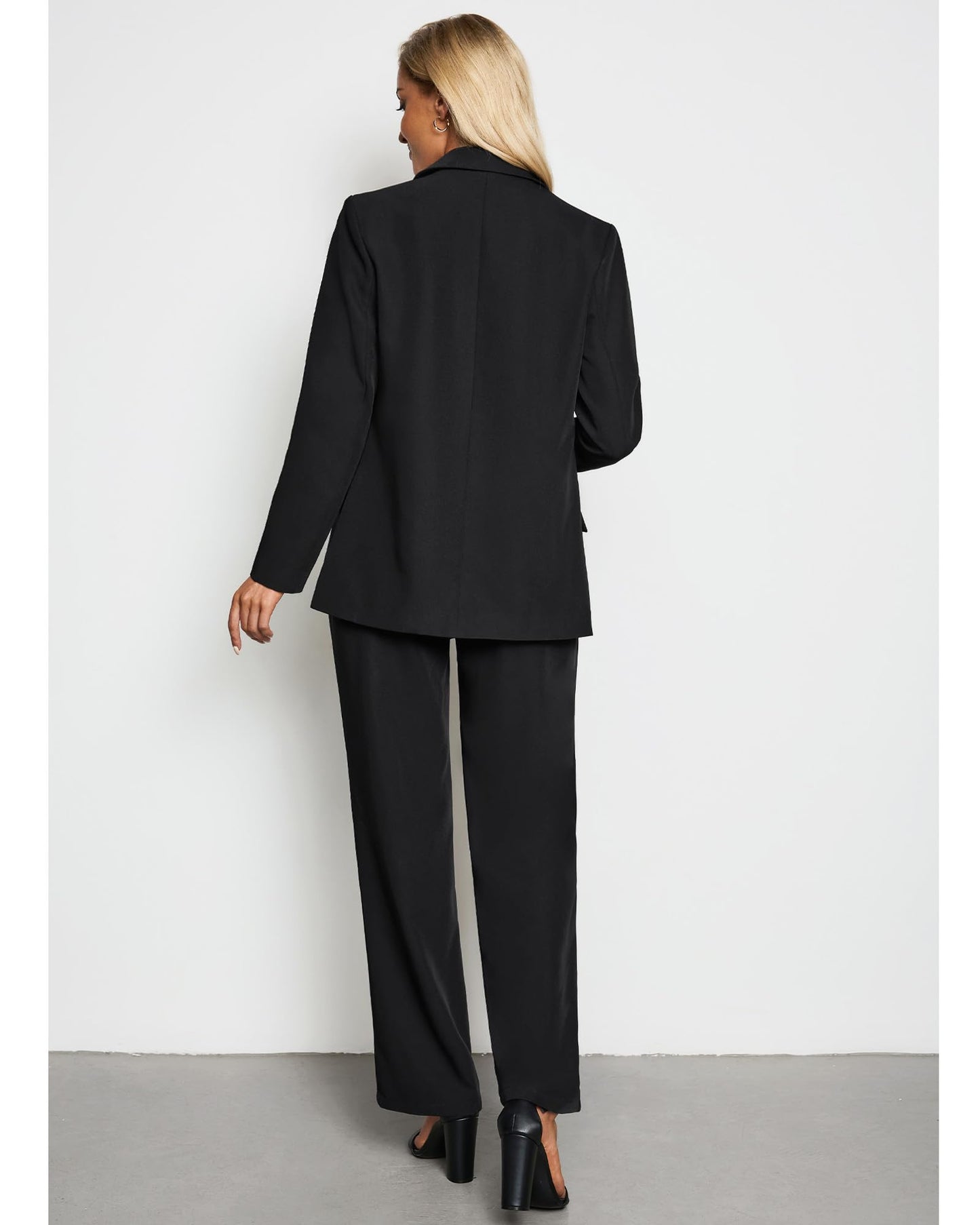 LookbookStore Two Piece Sets for Women Women's Business Casual Clothing Suits for Women Office Professional Black Pant Suit Women Suit for Women Business Fashion Black Size Medium