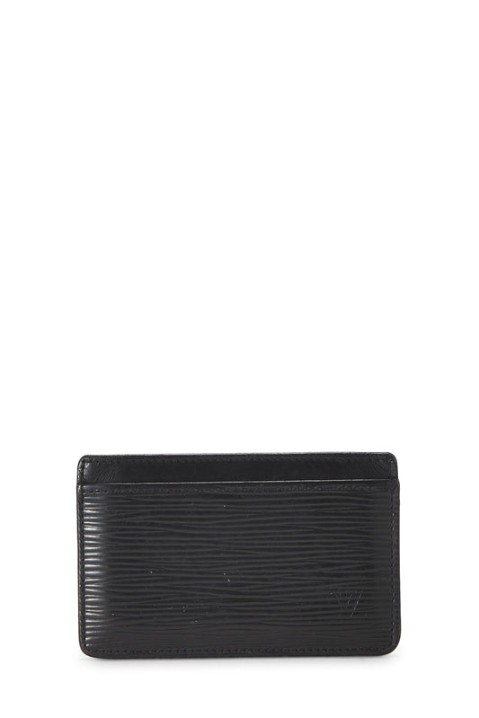 Louis Vuitton, Pre-Loved Black Epi Porte Cartes Simple, Black