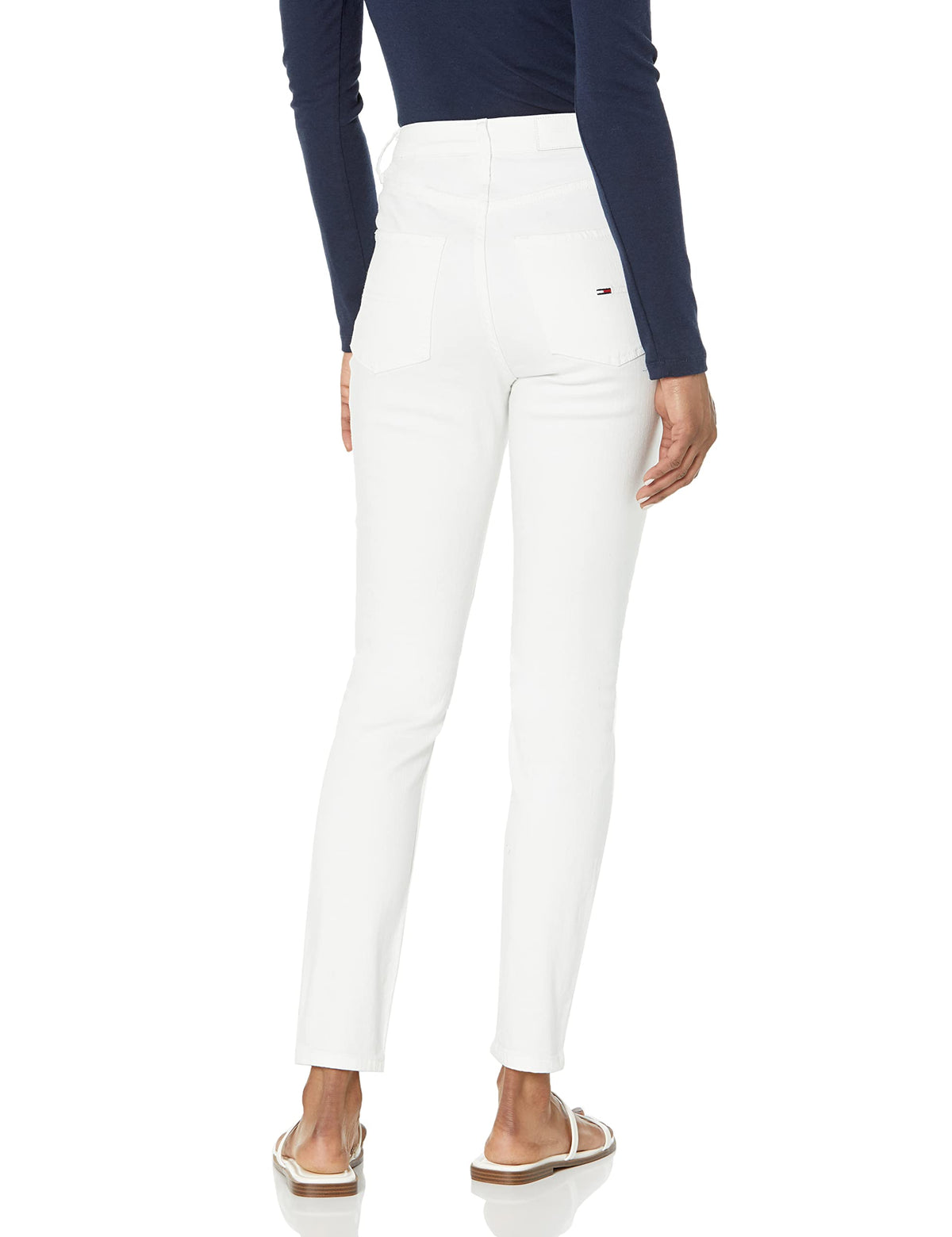 Tommy Hilfiger Womens High Rise Ankle Length Skinny Jeans, White Rinse Wash, 25 US