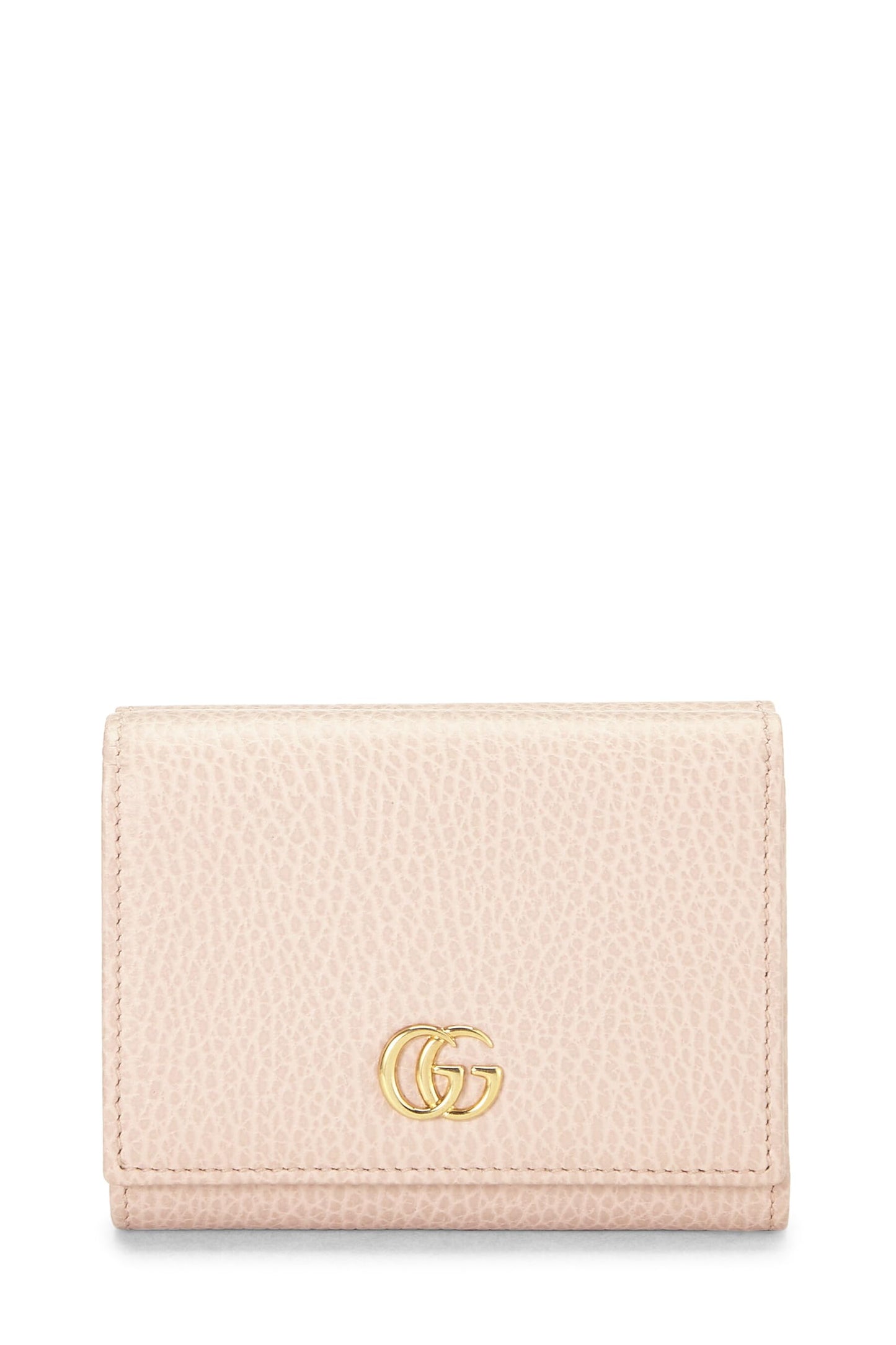Gucci, Pre-Loved Pink Leather Trifold Wallet, Pink