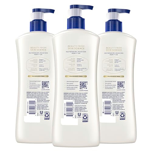 Vaseline Advanced Repair Body Lotion for Dry Skin, Unscented 20.3oz 3ct