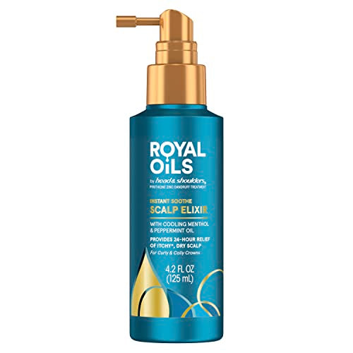 Head & Shoulders Royal Oils Instant Soothe Scalp Elixir, 4.2 fl oz, No-Rinse Scalp Relief for Textured Hair