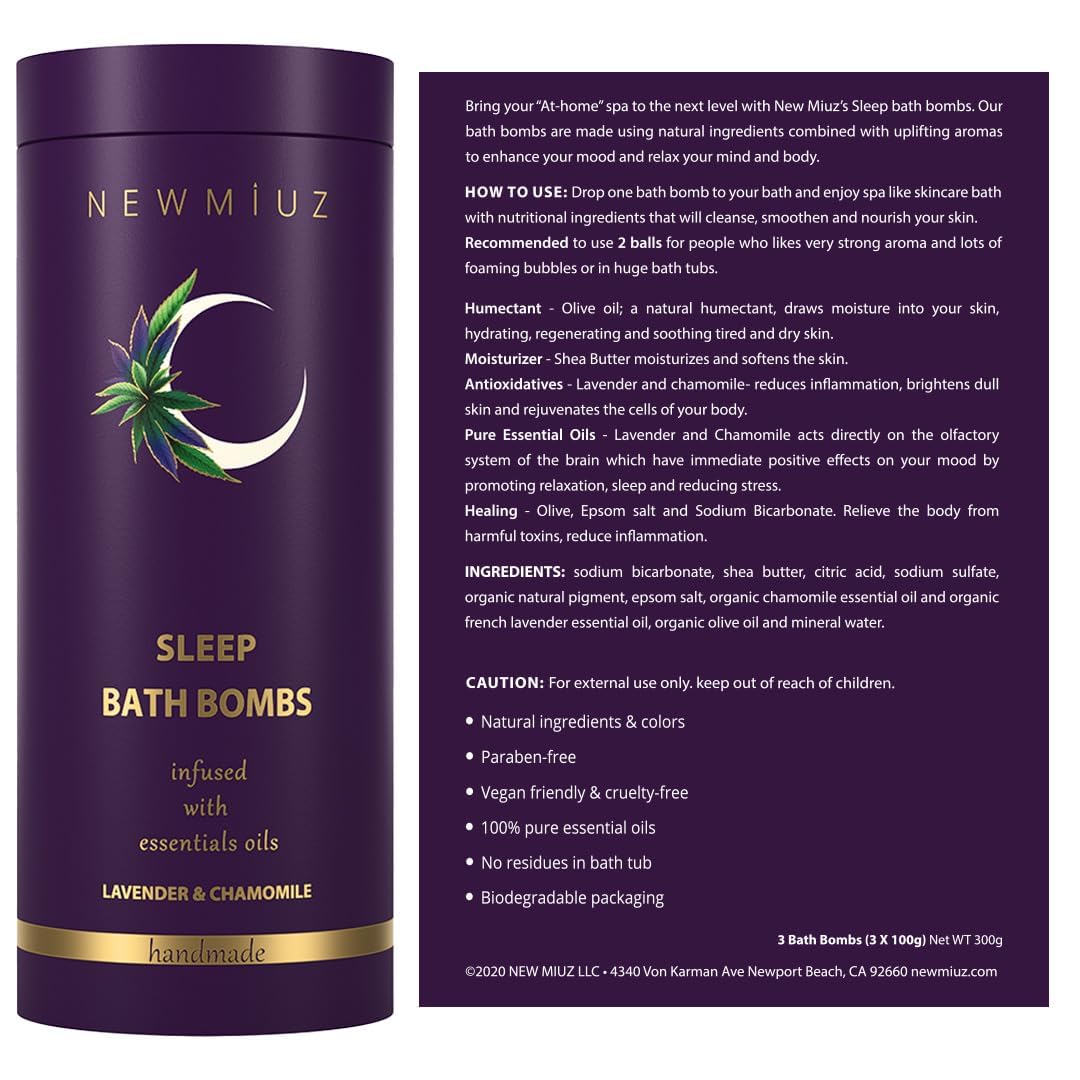 Deep Sleep Bubble Bath Bombs Infused Lavender and Chamomile Essential Luxurious Bath Additives for Dry Skin Nourishment -Indulge in A Blissful Bathing Experience with Our Relaxation Gift Set