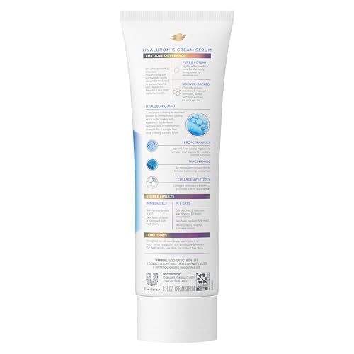 Dove Body Cream Serum Hyaluronic + Hydration for Extra Dry, Flaky Skin 8oz