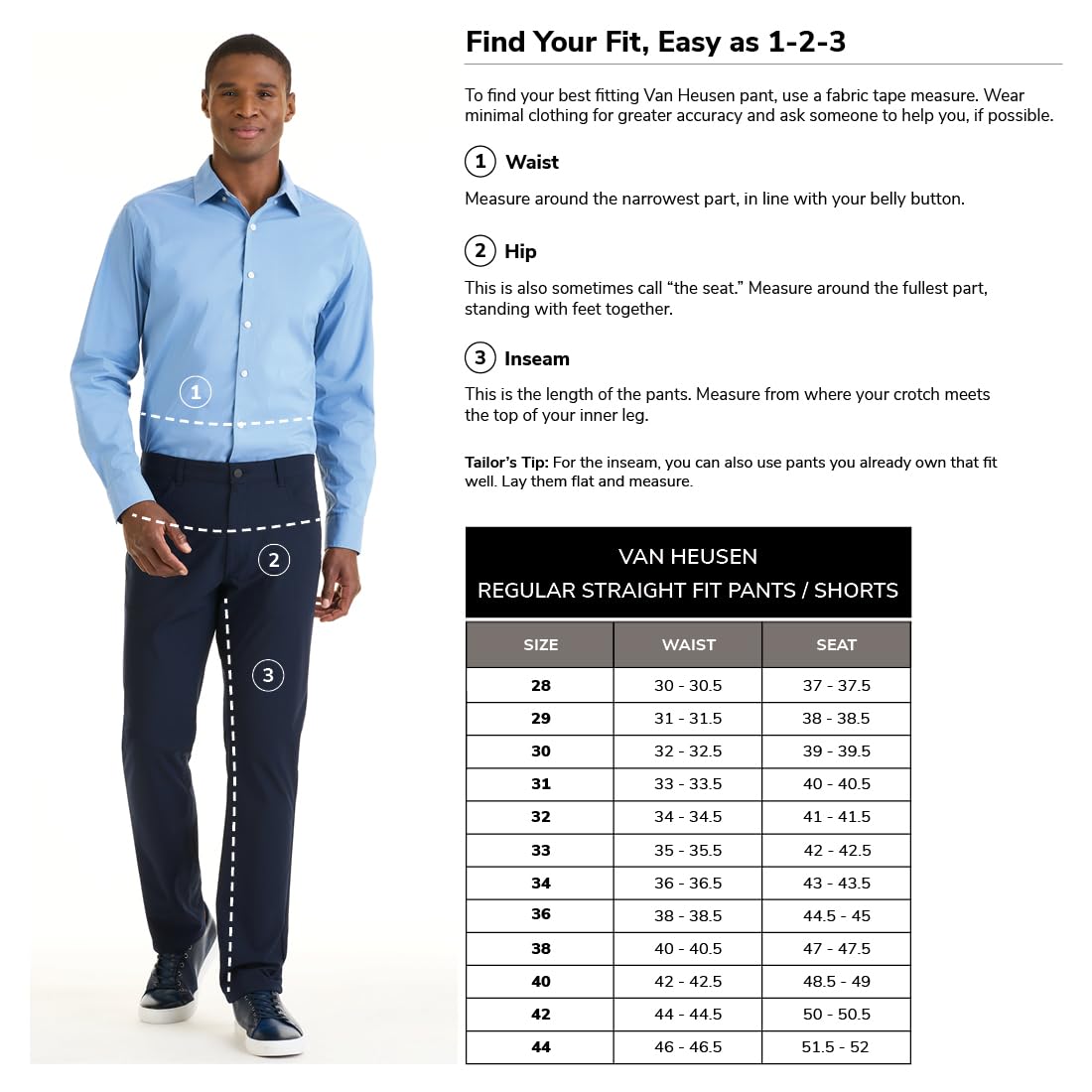 Van Heusen Men's Flex Straight Fit Flat Front Pant, Black, 34W x 32L