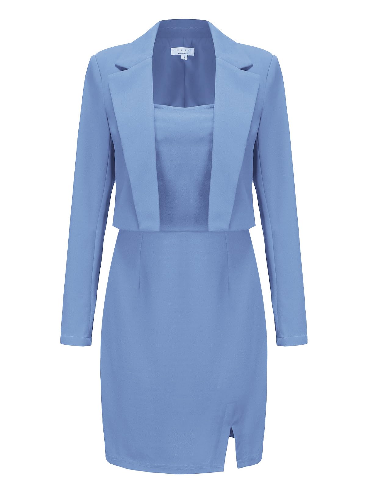 EXLURA Women's Professional Business Lightweight Blazer Dress Suit Sets 2 Piece Work Office Fashion Outfits