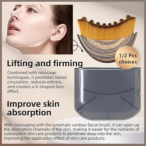 1/2 PCS Lymphatic Contour Face Brush for Sculpting – Anti-Puffiness, Detox & Lift, Improves Skin Glow & Absorption(1 Pcs Contour Face Brush)