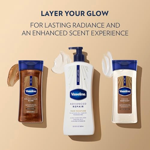 Vaseline Advanced Repair Body Lotion for Dry Skin, Unscented 20.3oz 3ct