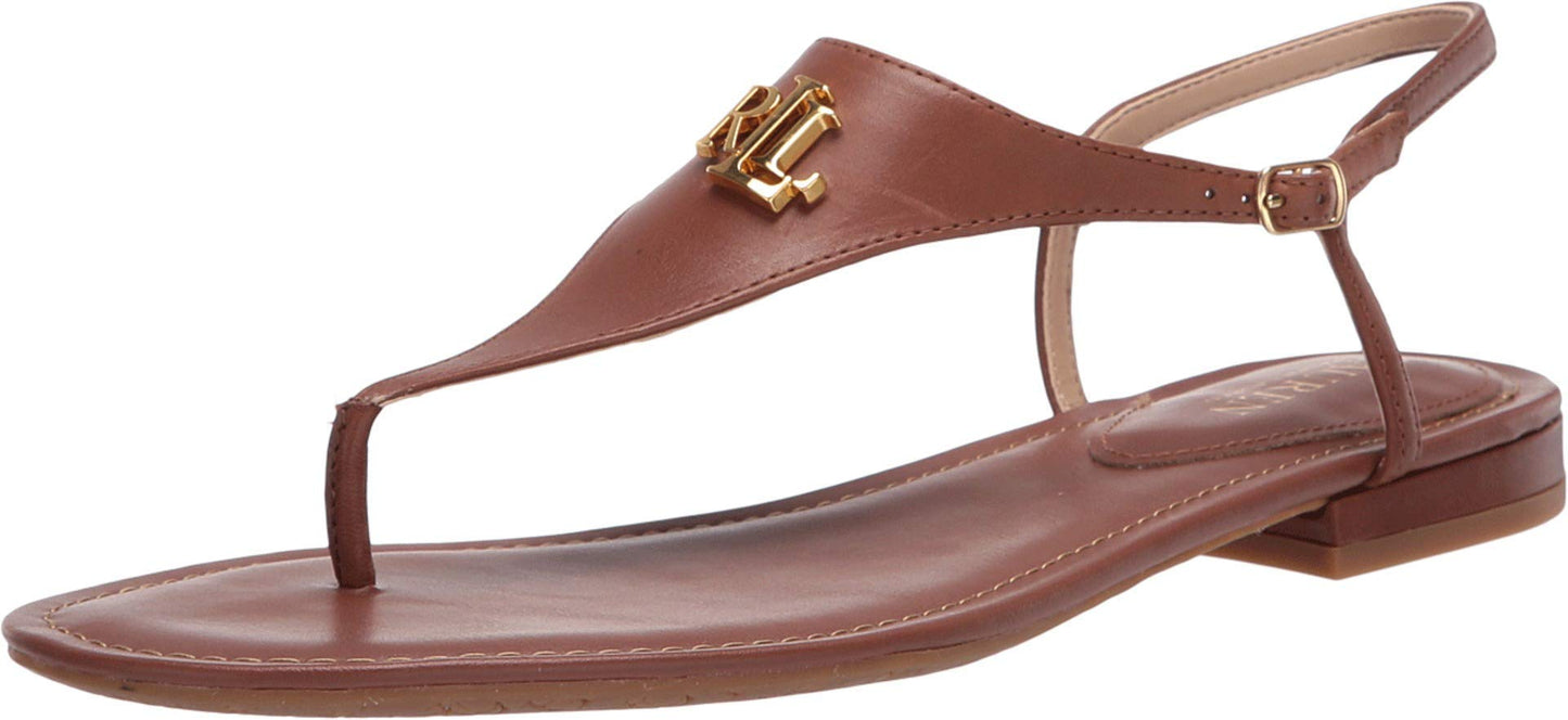 Lauren Ralph Lauren Ellington Flat Sandal Polo Tan 6 B (M)