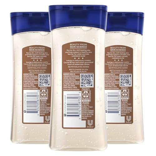 Vaseline Cocoa Radiant Body Gel Oil, Glowing Skin + Cocoa Butter 6.8oz 3ct