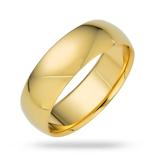 EWB Signature Jewelry Classic 6mm Solid Gold Wedding Band in 14K Yellow Gold, Comfort Fit, Finger Size 9