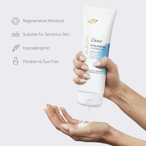 Dove Body Cream Serum Hyaluronic + Hydration for Extra Dry, Flaky Skin 8oz