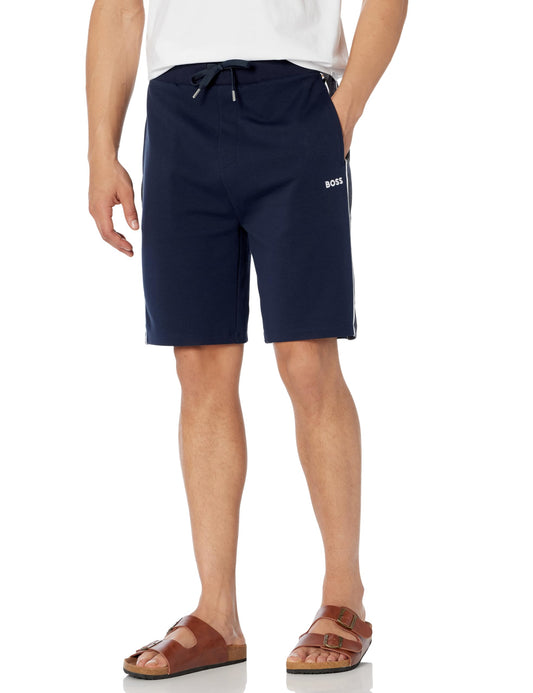 BOSS Embroidered Logo Cotton Blend Shorts