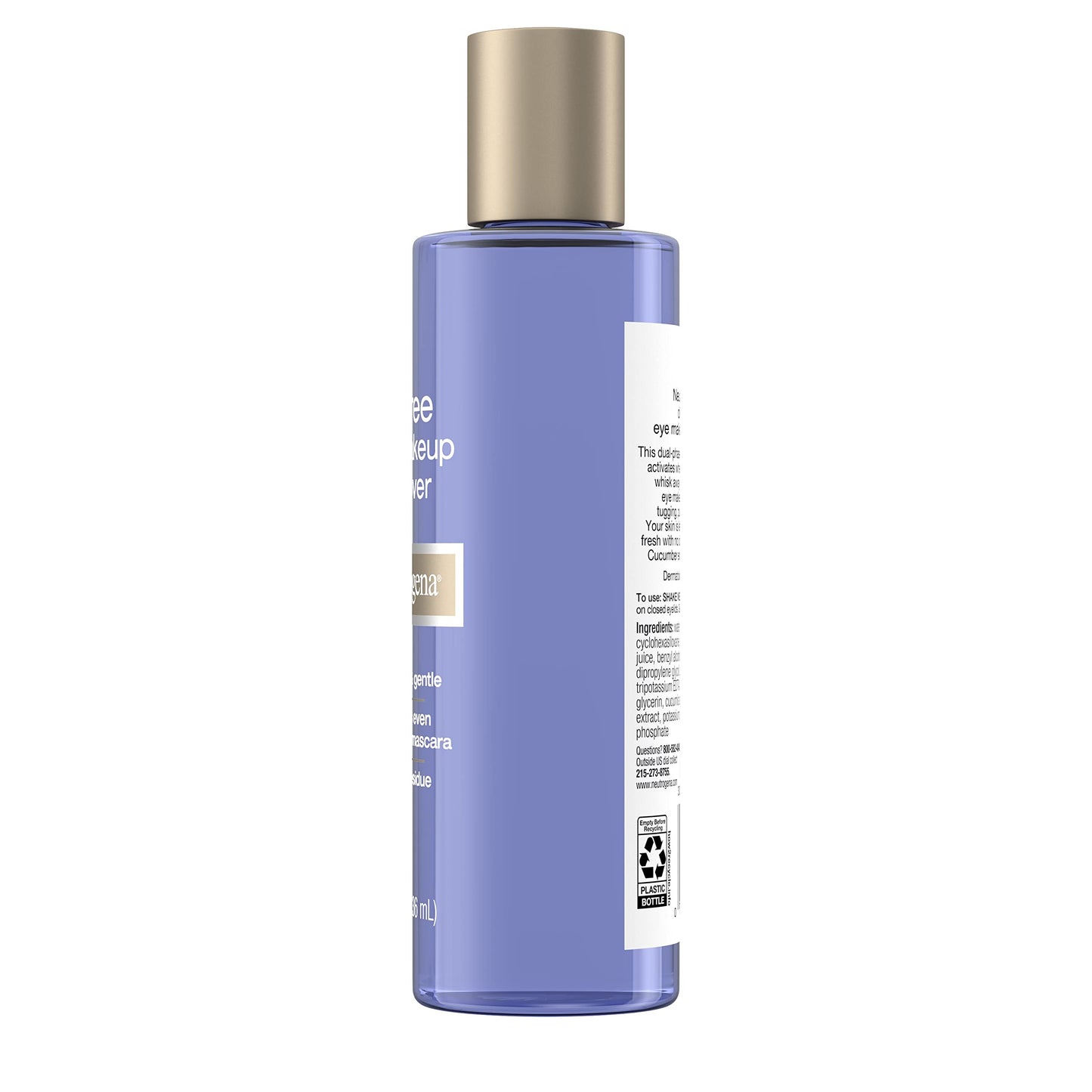 Neutrogena Gentle Oil-Free Eye Makeup Remover & Cleanser for Sensitive Eyes, Non-Greasy Makeup Remover, Removes Waterproof Mascara, Dermatologist & Ophthalmologist Tested, 8.0 fl. oz