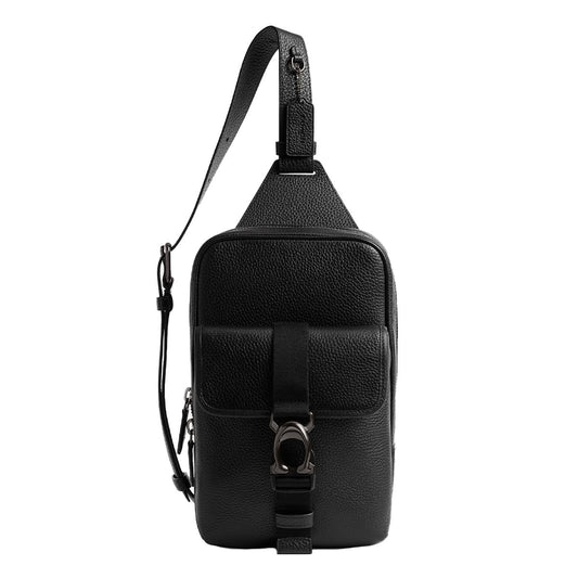 COACH Mens Beck Pack in Pebble Leather, Black