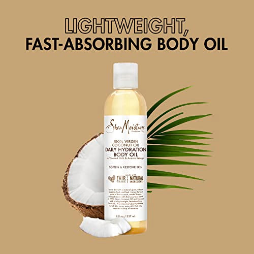 Shea Moisture Daily Hydration Body Oil Virgin Coconut Oil For Dry Skin Paraben Free 8 oz