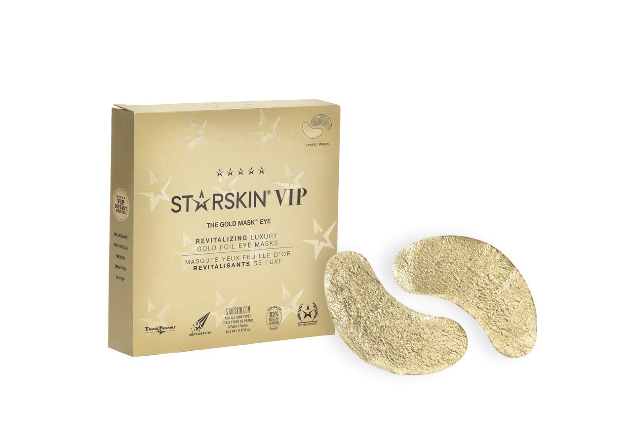 The Gold Mask Eye - Luxury Gold Foil-Topped Cellulose Eye Mask - Serum Concentrated with 83% Rose of Jericho - Smooths Puffy Eyes and Wrinkles