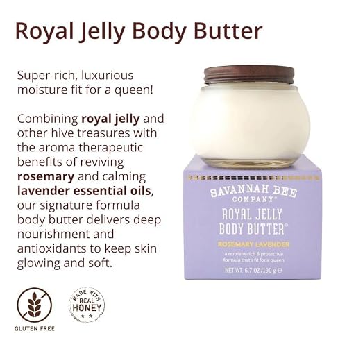 Savannah Bee Company Royal Jelly Body Butter, Rosemary Lavender, 6.7 oz