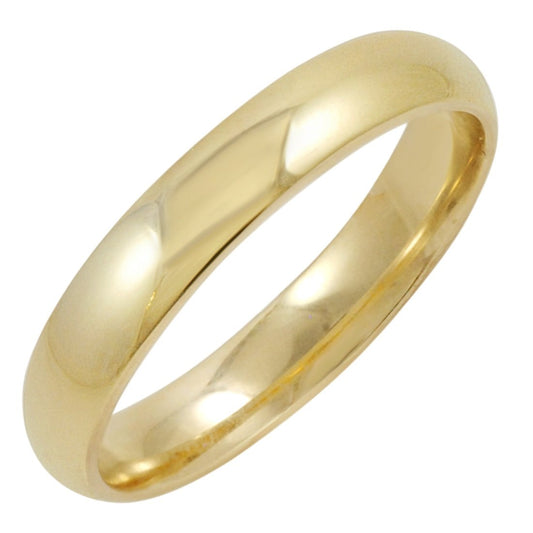 Oxford Ivy Men's Solid 14K Yellow Gold 4mm Comfort Fit Plain Wedding Band (Available Ring Sizes 8-12 1/2) Size 10