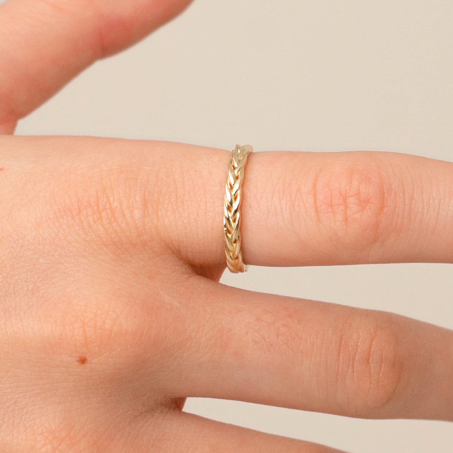 GELIN 14k Solid Gold Stackable Ring for Women - Size 5