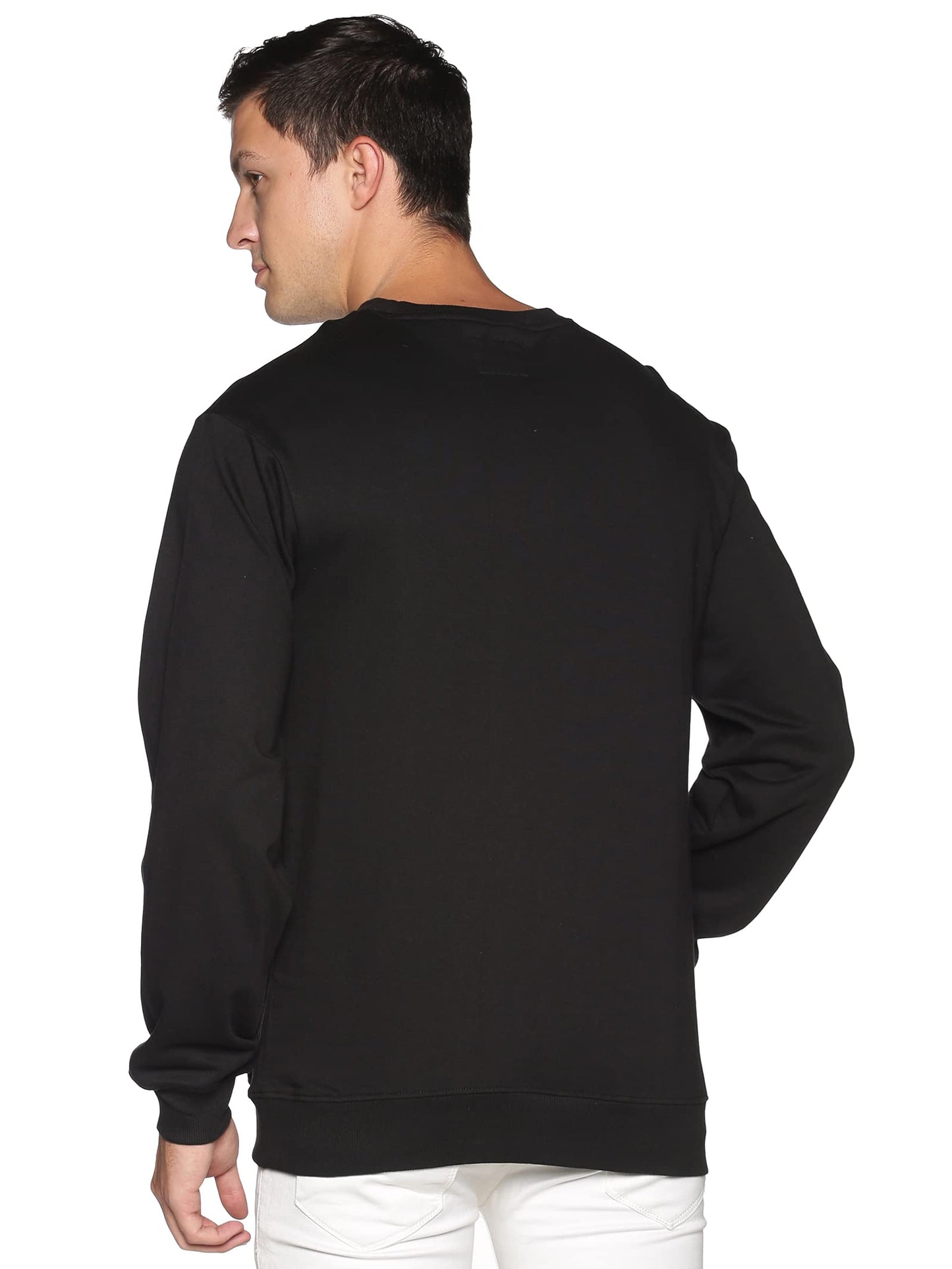 Klizzer Luxury Mens Pullover - Crewneck Sweatshirt Men - 100% Cotton Soft Warm Regular Fit Unisex Fleece Pullover Sweater Heavyweight Shirts Thick Winter Men’s Clothes (Black, M)