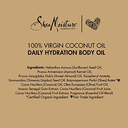 Shea Moisture Daily Hydration Body Oil Virgin Coconut Oil For Dry Skin Paraben Free 8 oz