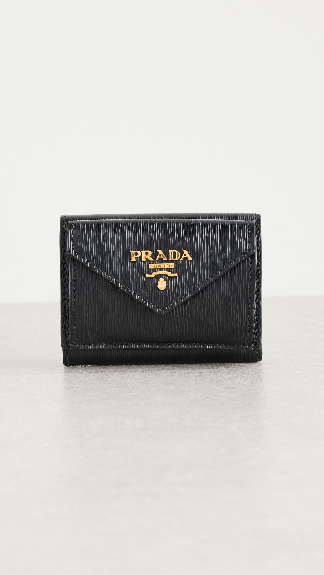 WHAT GOES AROUND COMES AROUND Women's Pre-Loved Prada Black Vitello Move Compact Wallet, Black, One Size