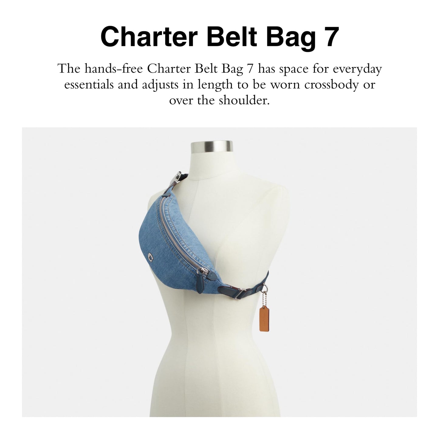 Coach Charter Belt Bag 7, Indigo Denim