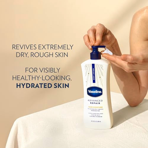 Vaseline Advanced Repair Body Lotion for Dry Skin, Unscented 20.3oz 3ct