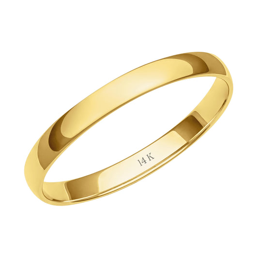 Brilliant Expressions 2MM Solid Gold Men's Wedding Band - Lightweight Wedding Ring for Men; 14K Yellow Gold Jewelry; Plain Mens Wedding Band; Comfortable Classic Gold Rings for Men, Size 13