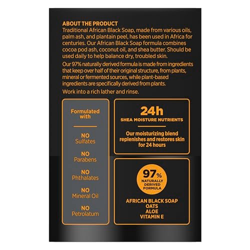 SheaMoisture Bar soap African Black Soap 4 count Soothe and Clarify Skin Soothing and Clarifying bar soap with 24h shea moisture nutrients for Healthy, Glowing Skin 8 oz