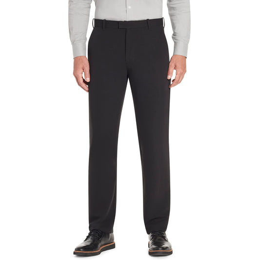 Van Heusen Men's Flex Straight Fit Flat Front Pant, Black, 34W x 32L