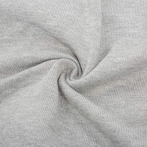 Mens Classic 2-Way Zip Cardingan Sweater Stand Collar Baseball Jacket Light Grey, M