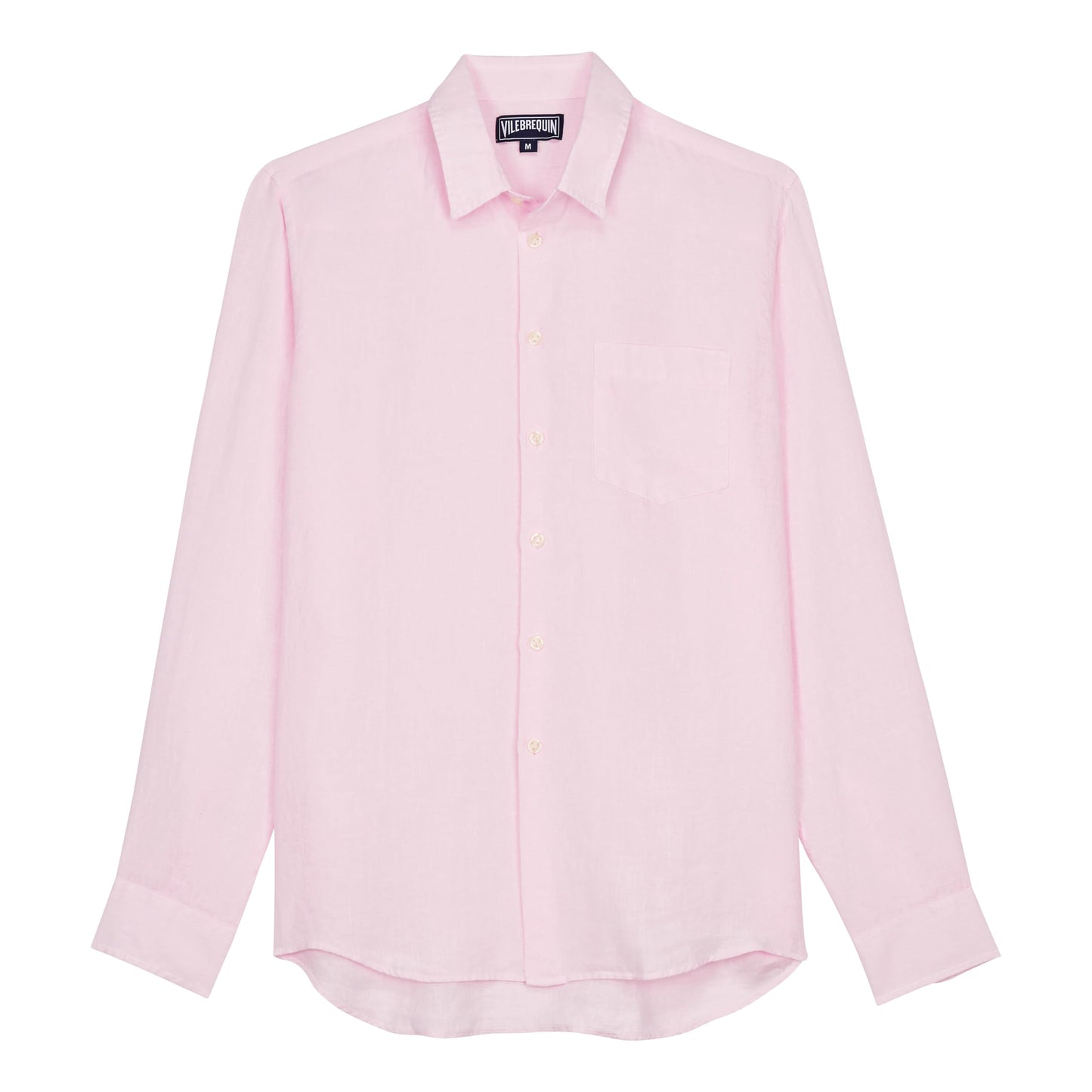 Vilebrequin Men Linen Shirt Solid, 5XL, Ballet Shoe
