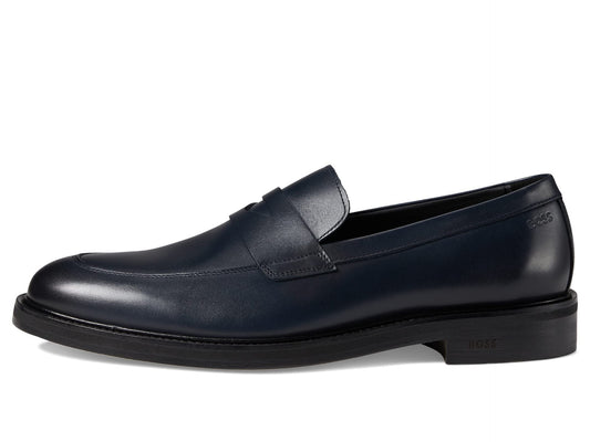 HUGO BOSS Larry Leather Loafer Whale Blue EU 44 (US Men's 11) D (M)
