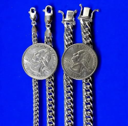 14K White Gold Miami Cuban Necklace Bracelet Chain Link Real Men Women Jewelry 14.7g | 5mm | 20 Inches | MADE IN ITALY