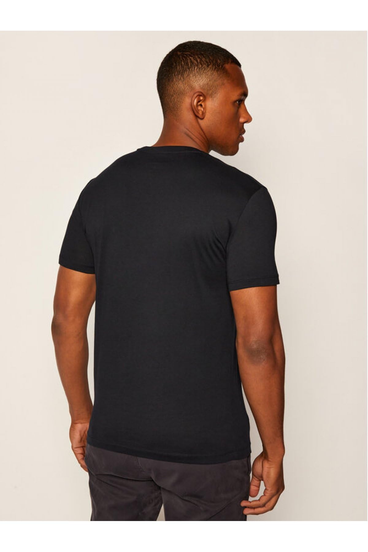 A｜X ARMANI EXCHANGE Men's Short Sleeve Milan New York Logo Crew Neck T-Shirt, Navy, M