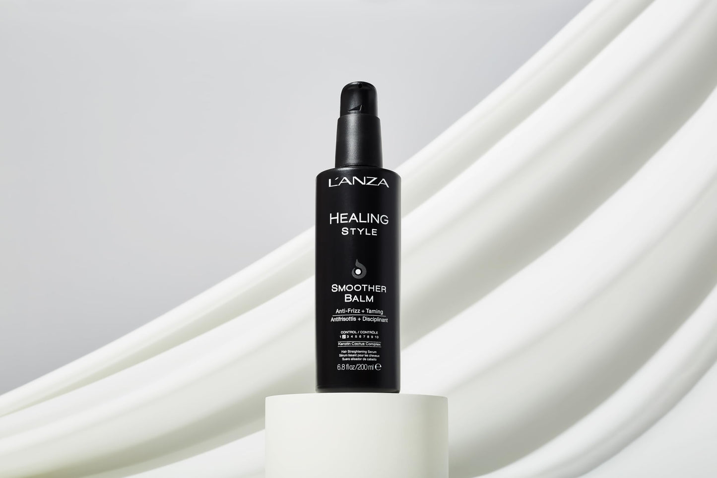 L'ANZA Healing Style Smoother Balm, Keratin Hair Treatment & Hair Straightener Serum, Heat Protection Straightening & Taming Anti Frizz Hair Product, Luxury Hair Care for Curly Frizzy Hair