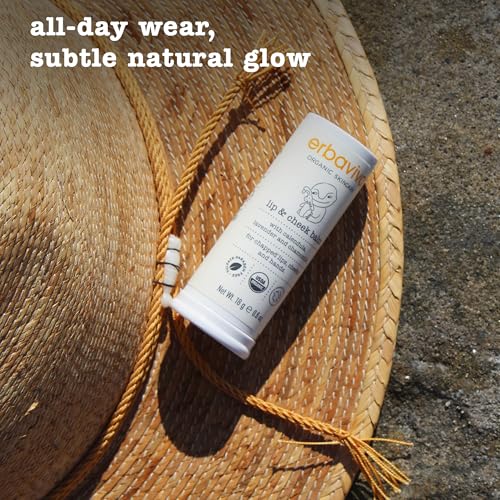 Erbaviva Organic Lip Balm & Cheek Balm – Moisturizing Stick for Baby & Adults | USDA Organic, Shea Butter & Calendula for Dry, Chapped Skin | Lip, Cheek & Hand Protection