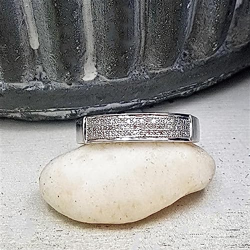 Dazzlingrock Collection 0.14 Carat (Cttw) Sterling Silver Round Diamond Men's Micropave Hip Hop Wedding Band, Size 9.5