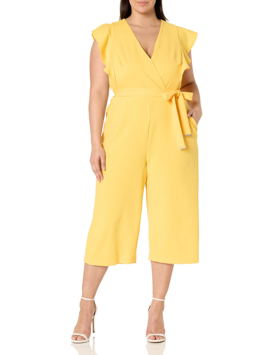 Tommy Hilfiger Women's Jumpsuit Plus Size,DAFFODIL,16W